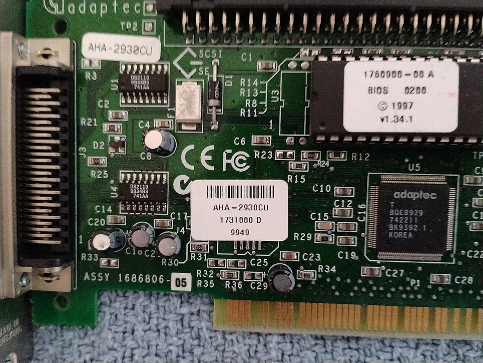 Adaptec AHA-2930CU PCI SCSI Controller Card for Apple2 Mac Power Mac & Others - Image 2 of 4