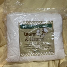 Warm & Natural Needled Cotton Batting King Size Bed 120" x 124" Quilt Crafts New