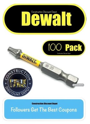 Bulk 100 Pack DeWalt Maxfit Ultra Bit Torx T20 2in. IMPACT READY 2'' T-20