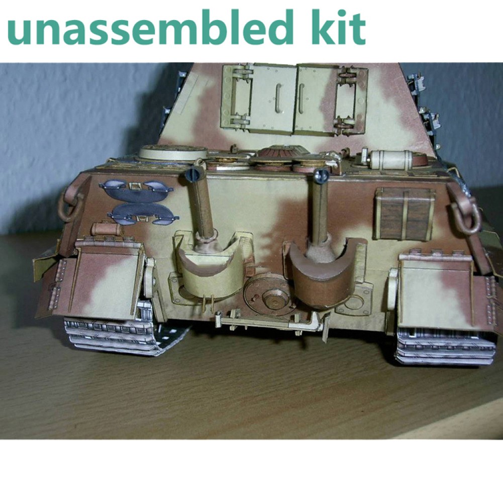1/25 WWII Jagdtiger Heavy Tank Destroyer Paper Model Military Scene Unassembled
