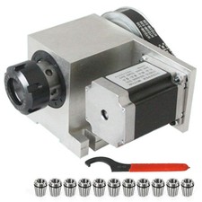 CNC 4th Axis Hollow Shaft Rotary Table Router Rotational Axis w/ 11x ER32 Collet