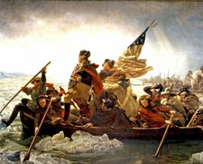 George Washington Crossing the Delaware vintage Art poster print antique paint