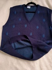 VTG Maglificio Florence Italy XL Men' Blend Knited V-Neck Sweater Vest Geometric