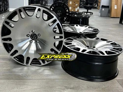 22x10 BRABUS WHEELS BLACK MACHINE RIMS 5x130 G WAGON G500 G550 G55 G63 FULL SET