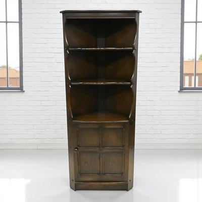 Genuine Ercol Corner Cabinet with Shelves and Cupboard Late 70s FREE UK Delivery - Image 1 of 4