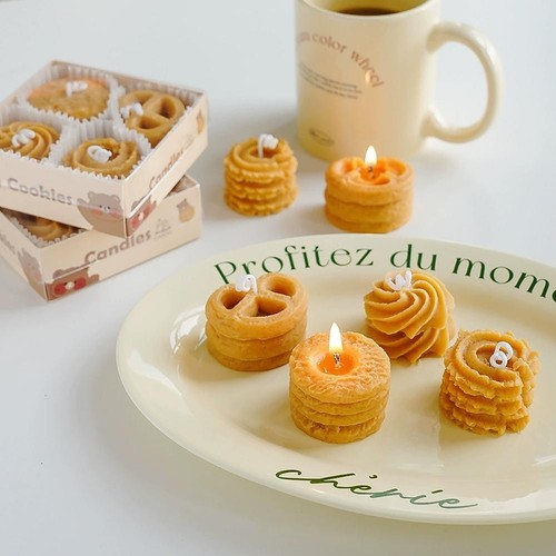 Cookie Scented Candles, 4PCs Soy Wax Gift Set, Long-Lasting Aroma, NEW V5U6 - Photo 11/15