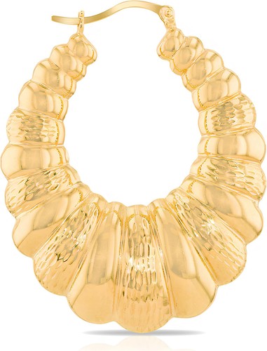 Floreo 10k Yellow Gold Shrimp Hoop Earrings