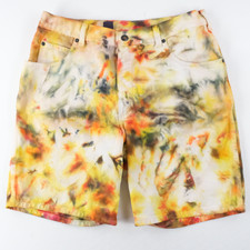 Vintage 90's Lands End Custom Fire Tie Dye Sz. 32 x 8.5 Mens Shorts USA Made