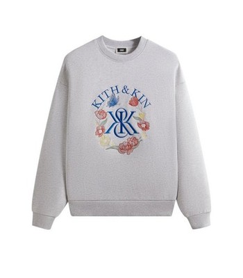 Kith & Kin Monogram Nelson Crewneck Heather Grey Size Small NWT Authentic