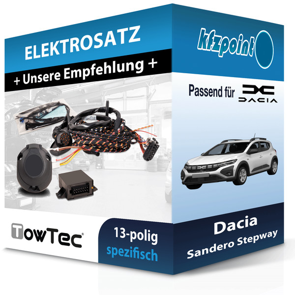 Towtec E-Satz 13Polig Fahrzeugspezifisch Passend für Dacia Sandero Stepway FP-image