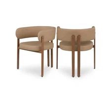 Gideon Tan Vegan Leather Dining Chair, Set of 2