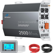 2500W Pure Sine Wave Inverter 48V DC to 110V/120V AC Converter, 5000W Peak, High