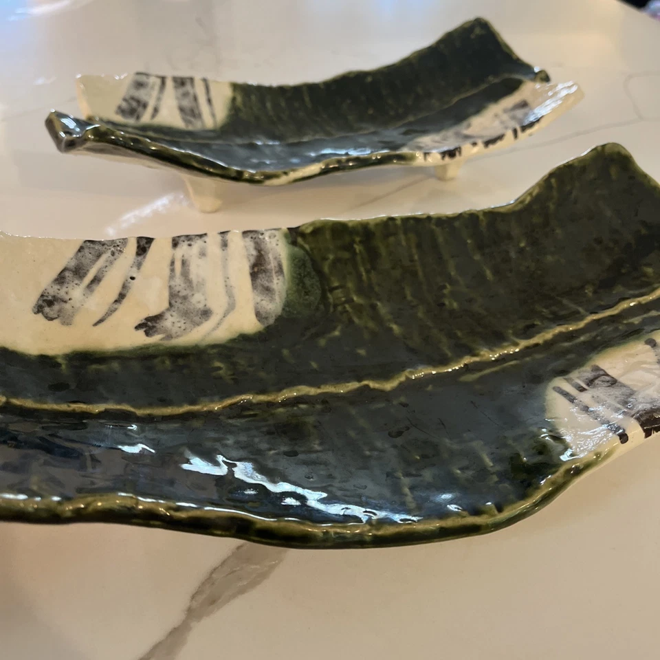 Plato largo japonés Mino Ware tamaño grande Sashimi Tenpura Sushi Japón Foto 3 de 4