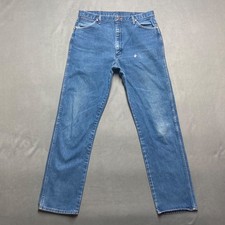 Wrangler 13MWZ Jeans Mens Fits 35x33 Blue Denim Cowboy Workwear VTG USA Made