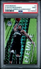 2020 PANINI MOSAIC ELEVATE GREEN FLUORESCENT GIANNIS ANTETOKOUNMPO 10/10 PSA 9