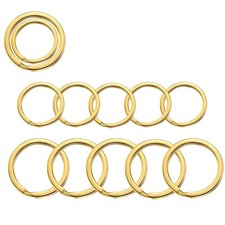 Key Rings for Keychain, Car Keys, Dog Tag Ring, Crafts, Small, 12Pics Golden