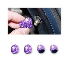 4Pack Car Crystal Rhinestone Tire Valve Caps, Handmade Car Tire Valve Stem Ca...