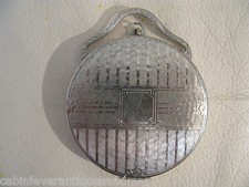 Vintage Art Nouveau Deco Classic Auto Silver Bale Handle Powder Compact 1920s 