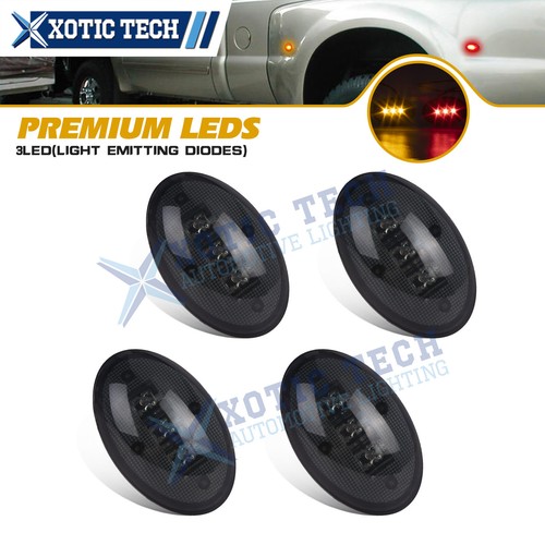 For Ford F350 F-Series LED Fender Bed Side Marker Lights Smoked Lens Amber + Red - Picture 21 of 22