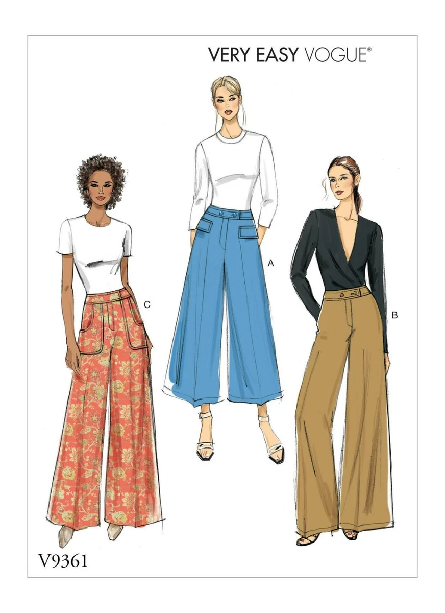 V9361 Misses Misses Petite Pants Very Easy Sizes 14 22 Vogue