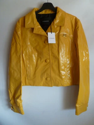 Coach Heritage C Patent Leather Jacket Coat UK SIZE XS CS423 New Stunning Rare - Image 1 of 4