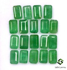 3.22 Cts Certified Natural Emerald Octagon Cut 5x3 mm Lot 10 Pcs Loose Gemstones