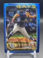 JACOB LOPEZ - 2024 Topps Chrome Blue Sonar Rookie RC #225 Tampa Bay Rays /125