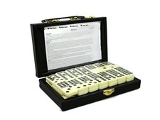 Double 9 Dominoes in Leather Case