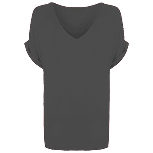 NEU DAMEN BAGGY OBERTEIL DAMEN TURN UP KURZARM LOCKERE PASSFORM OBERTEIL T-SHIRT GRÖSSE 8-26 - Bild 13 von 20