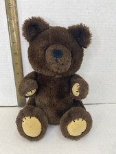 Vintage 1981 Dakin Dark Brown Jointed Teddy Bear Plush Stuffed Animal 12"
