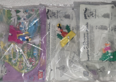 Vintage Mickey Disney Lot of 3 1991 Burger King Wind-Up Toys Celebration Parade