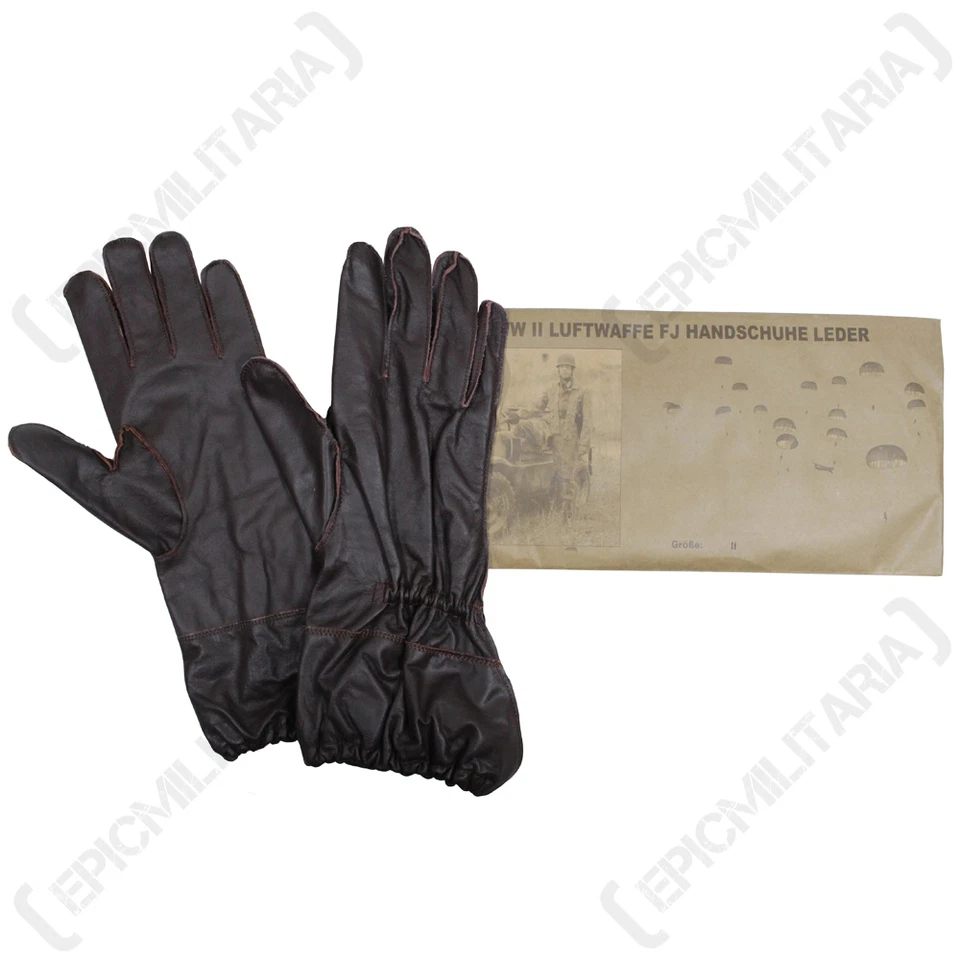Allemand Fallschirmjager Marron Cuir Gants - WW2 Repro Luftwaffe Conduit Hiver - Photo 1/1
