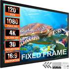 120" Fixed Frame Projector Screen 16:9 | 4K Hd Home Theater | 160° Viewing Angle