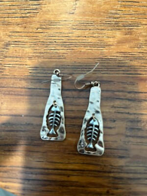 Fishbone Metal Earrings