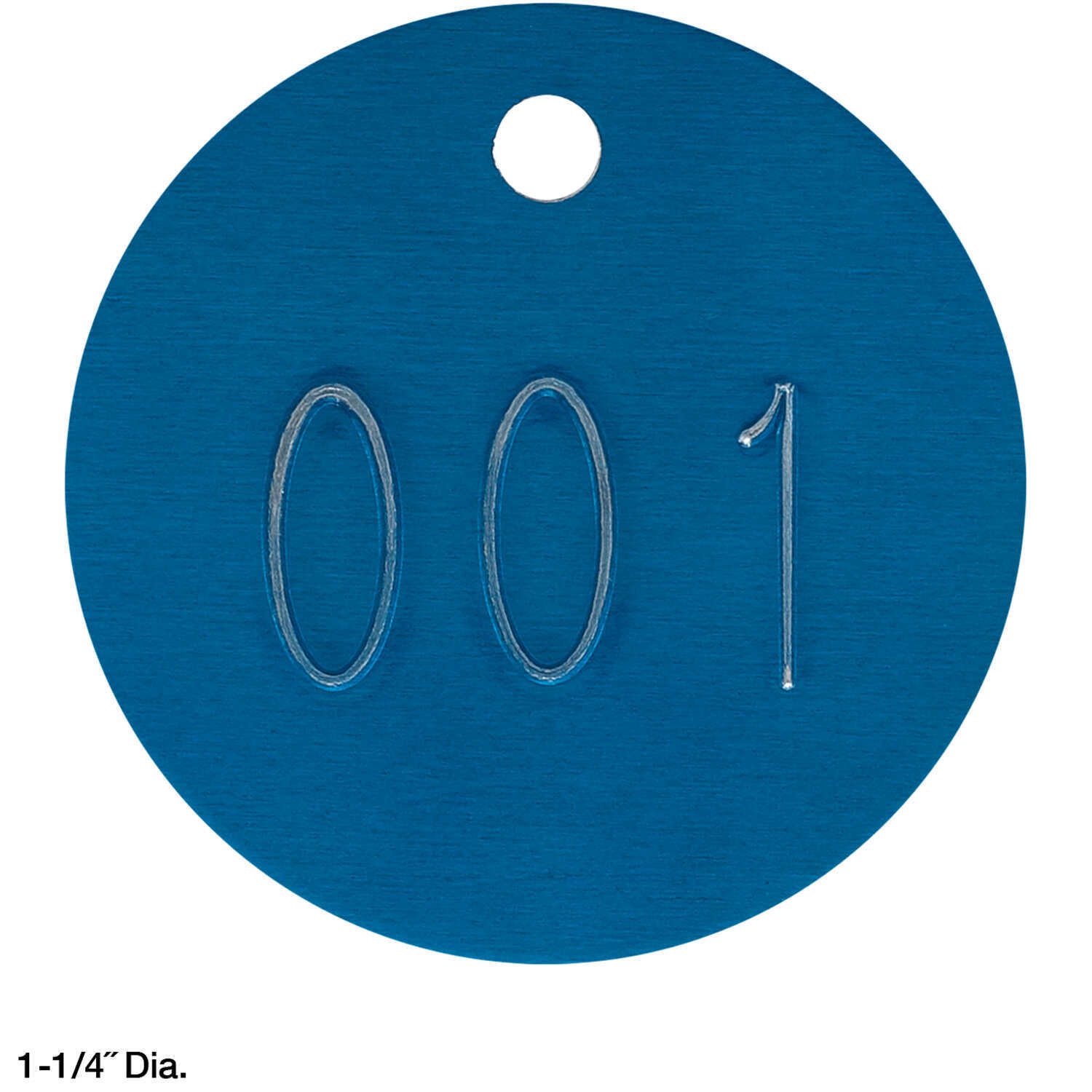 Round Blue Anodized Aluminum Tags 1-1/4