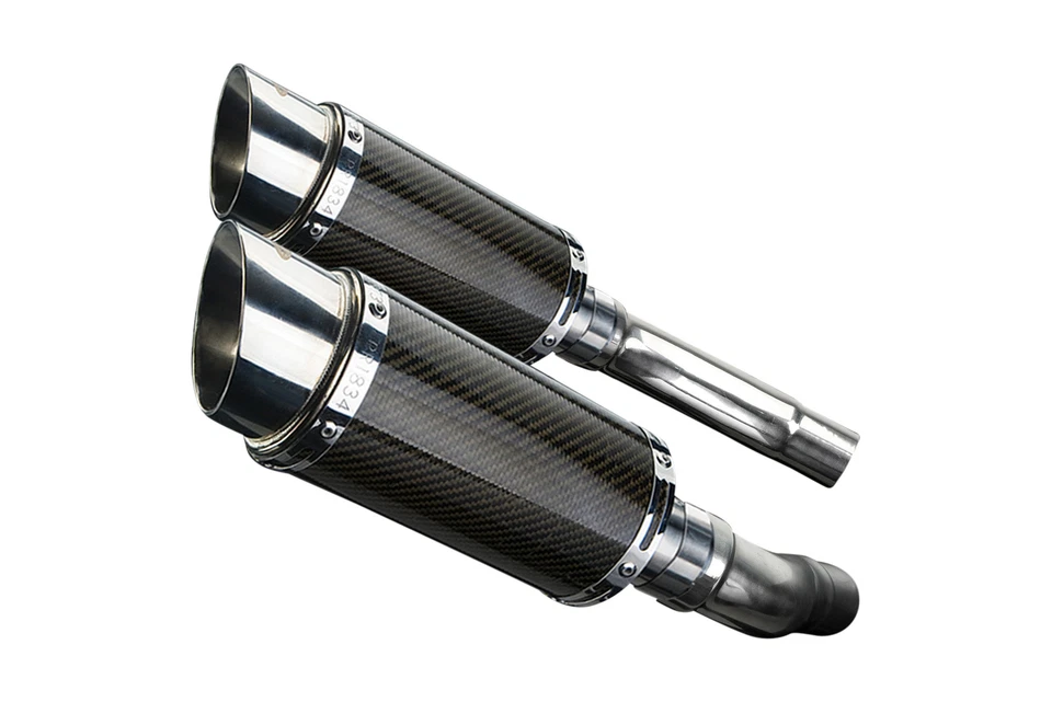 Triumph Street Triple R 675 07-12 Kit de silenciador de escape de carbono redondo de 8" deslizable Foto 2 de 4