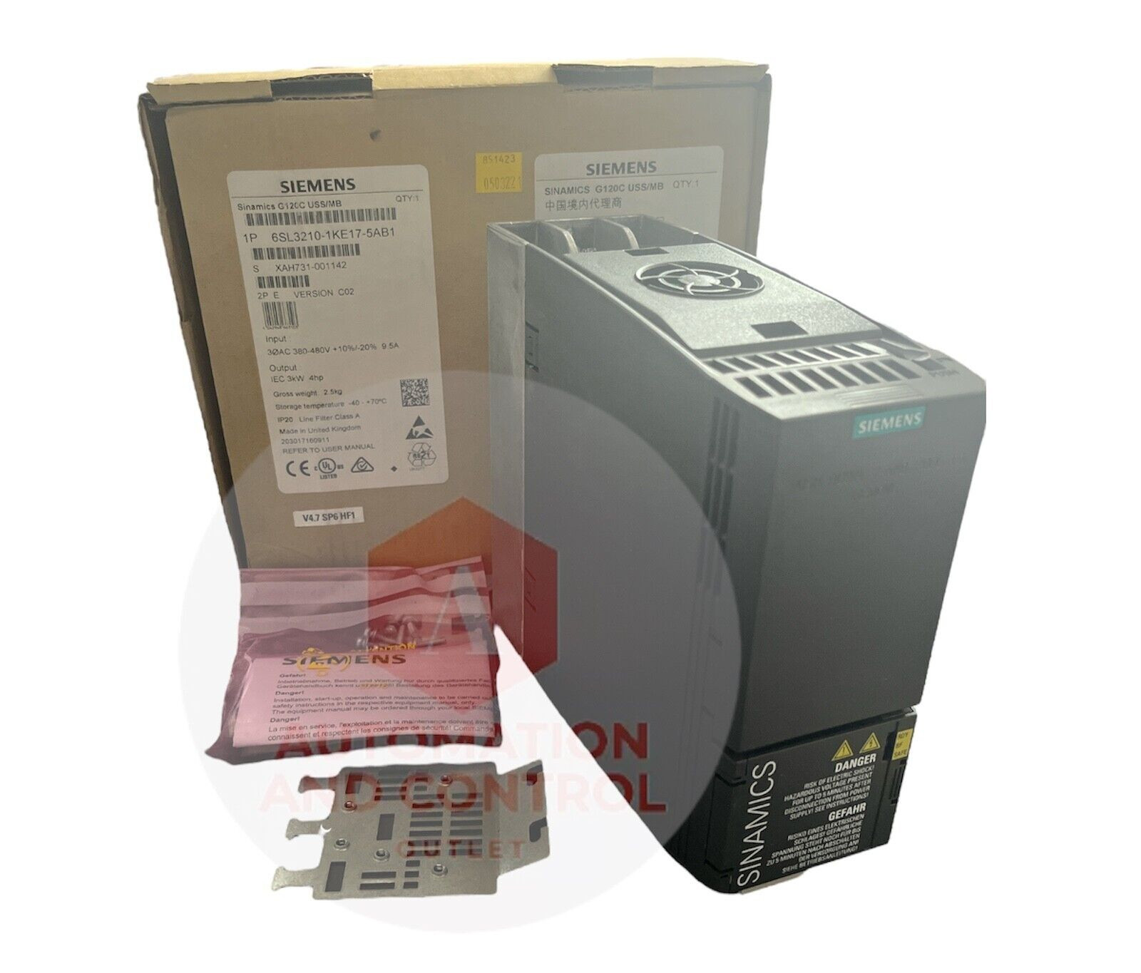 Siemens 6SL3210-1KE17-5AB1 Inverter Drive 3 kW 3 Phase  SINAMICS G120C Series