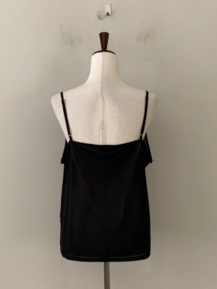¡NUEVO! Top Camisola DKNY Talla XL Cuello Redondo Elástico Cami con Correas Ajustables Negro Foto 3 de 4