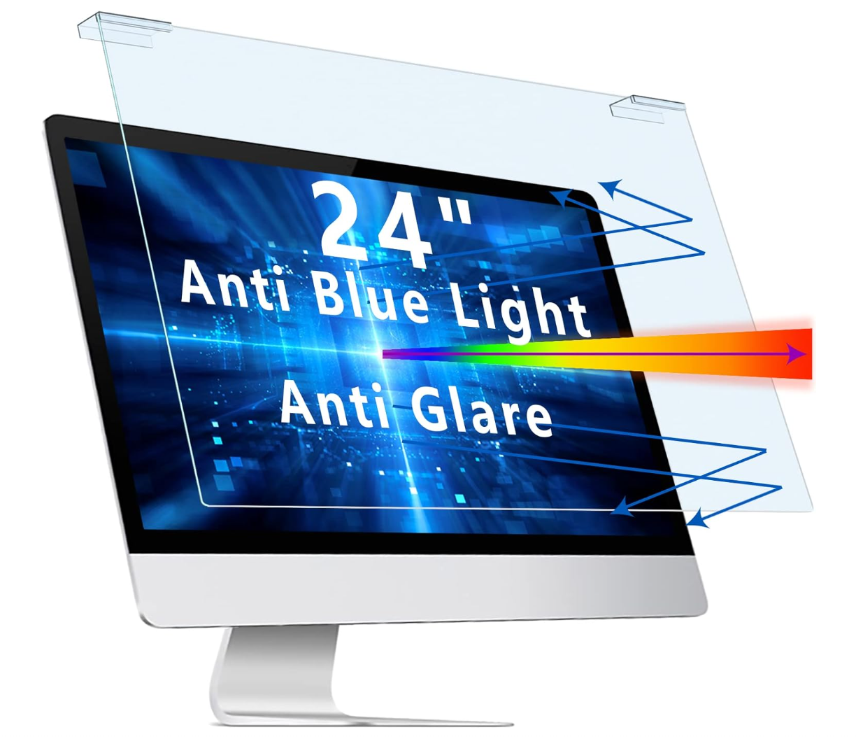 Blue Light Screen Protector for 24 Inch Monitor anti Glare Computer