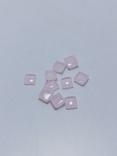 Natural Rose Quartz Smooth Beads Square 10 Pies Cabochon 6x6x3 mm Gemstone - Picture 6 of 6
