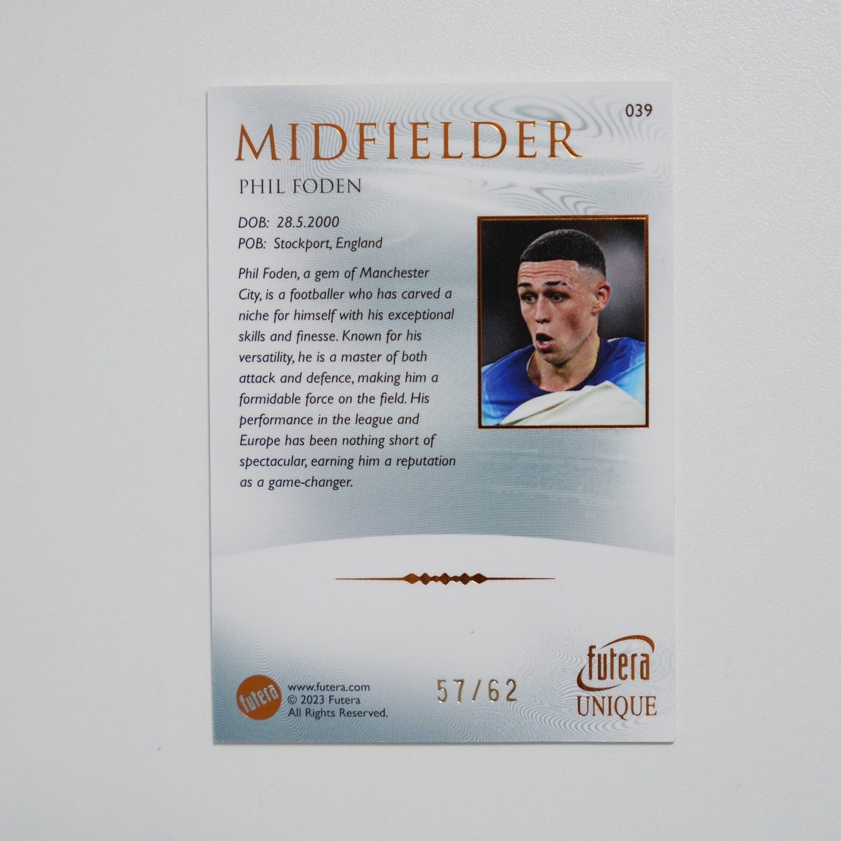 2024 Futera Unique Nostalgia - Midfielders Phil Foden #039