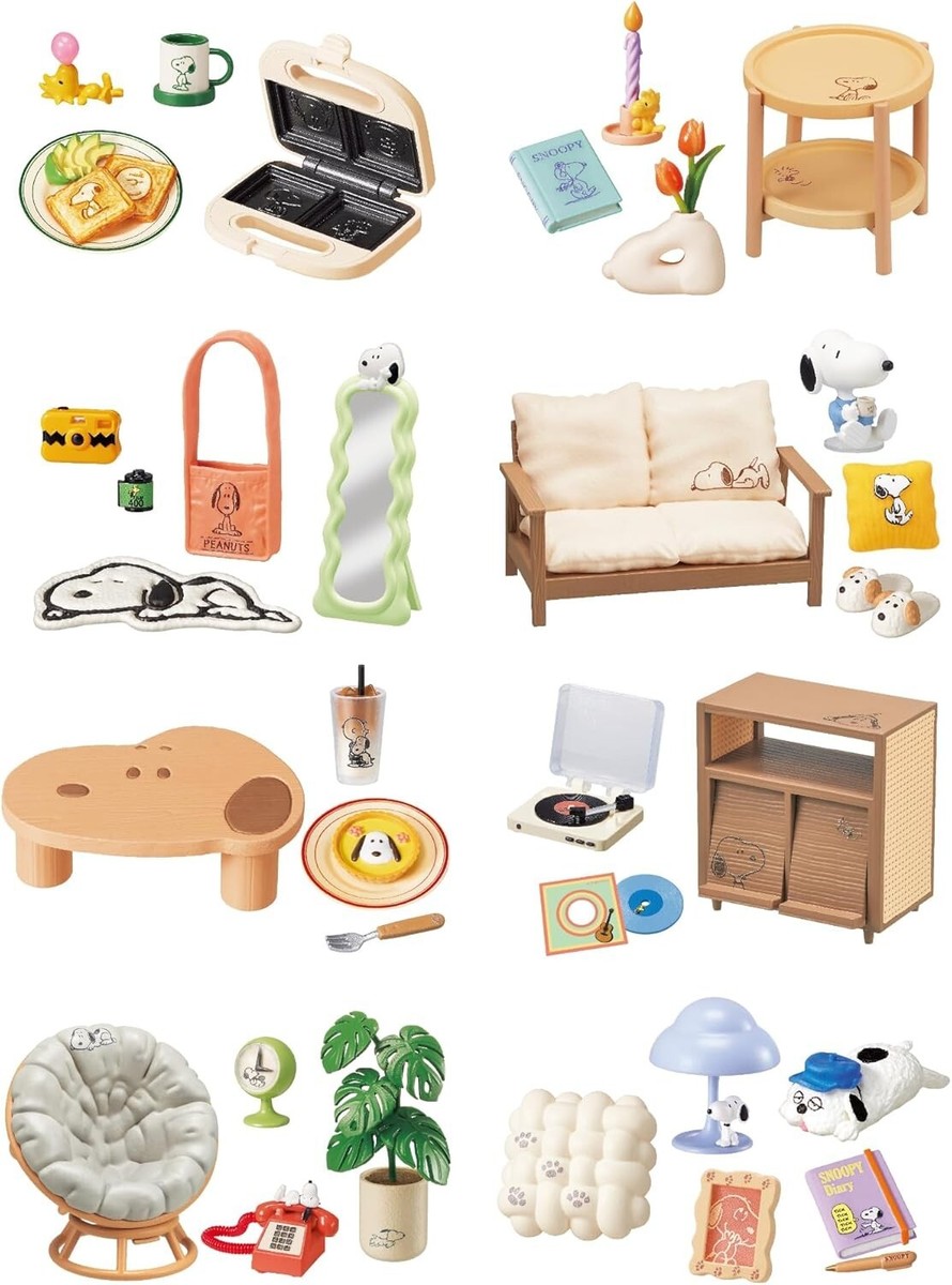 リーメント「SNOOPY COZY WEEKEND ROOM」8種BOX Re-Ment Miniatures Peanuts Snoopy Cozy Weekend Room Full Set