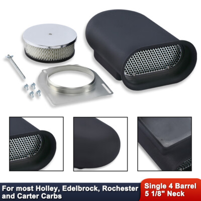 For Single & Dual 4 Barrel Carbs with 5 1/8 Neck Hood Air Scoop