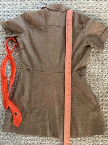 Vestido Marrón Uniforme Brownie Vintage Oficial Niña Scout con Corbata Talla 6 Pequeño - Imagen 2 de 3