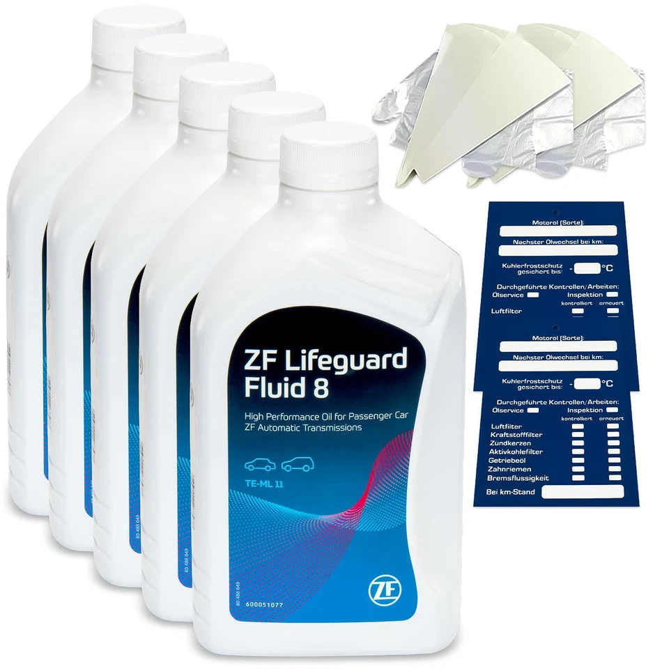 5 L Huile Automatique ZF LifeGuard Fluid 8 avec Entonnoir + Jauge - Photo 1/4