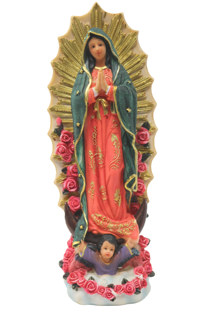 Statue Vierge De Guadalupe En Acrylique - 30 X 17 Cm - Décoration Maison Et Jardin - 9