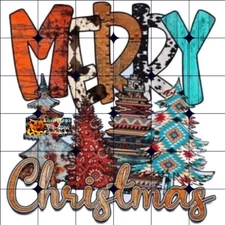 Sublimation Print Christmas Western Ready to Press Heat Transfer