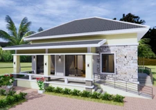 33x33 Feet House Plans 10x10 Meter 3 Bedrooms 2 Bath Hip Roof PDF (A4 Hard Copy)