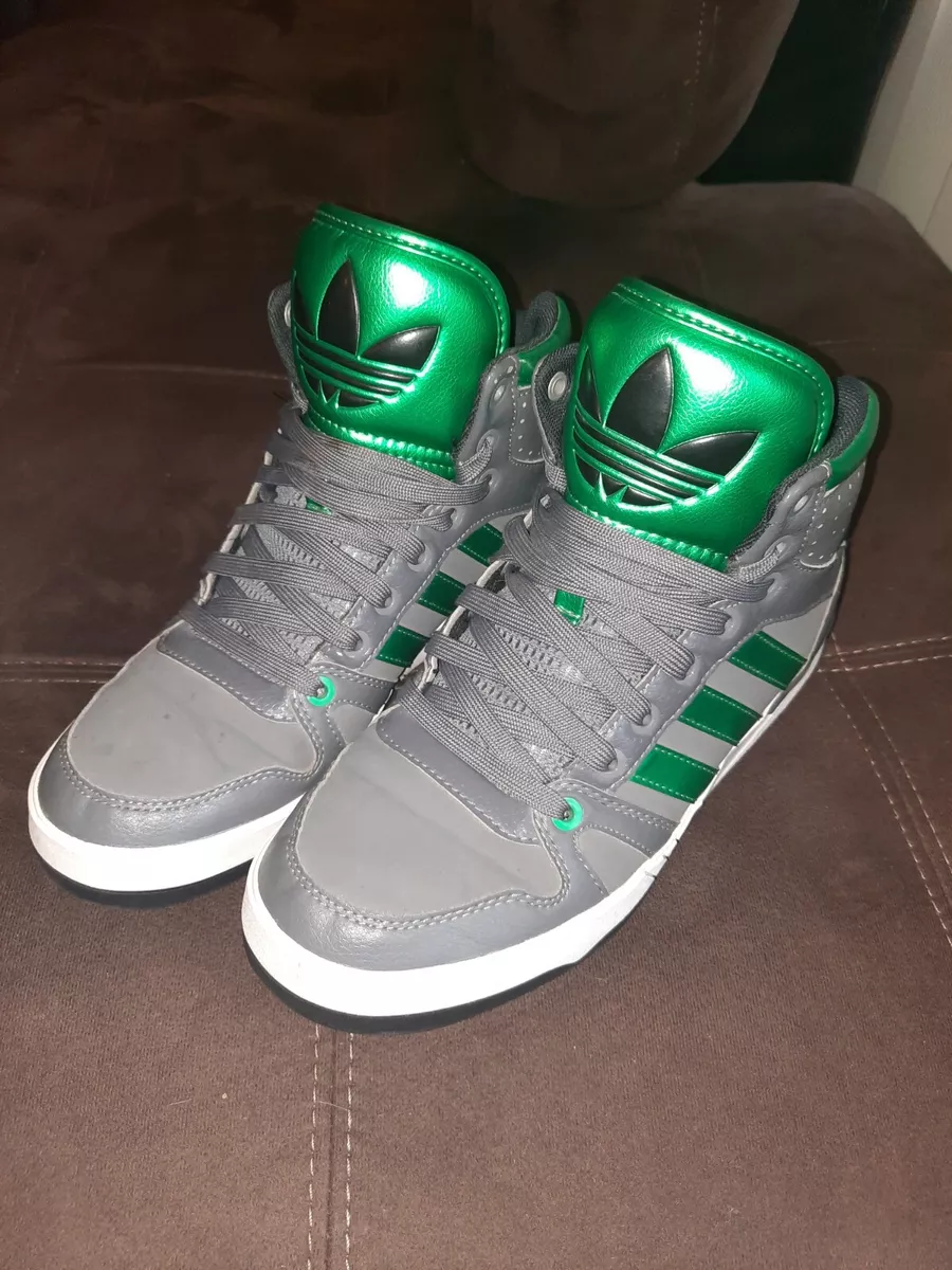 científico Alentar Movilizar Adidas Men&#039;s size 7 rare Metallic Green and Gray High Top Shoes | eBay