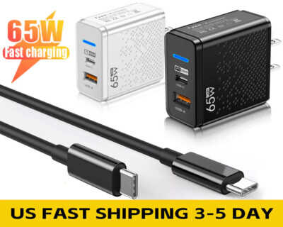 65W Fast USB Charging Wall Type C Charger For Motorola Moto G Stylus/Power/Play